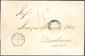 A complete printed matter, dated "Maracaibo, December 15th 1876" (Venezuela) and sent to Bordeaux. "Porto Cabello 5 Janv. 77" and a two-circel "Puerto-Cabello" without date on the front. "Ligne-A Paq. Fr." and arrival cds at reverse.