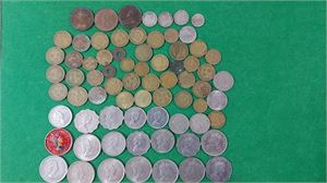 HONG KONG parti diverse inkl. ett par Victoria lågvalörer i silver.