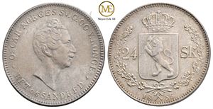 24 skilling 1855 Oscar I. Kv.1+/01