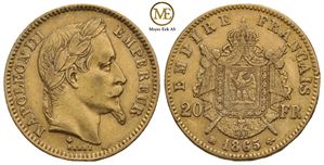 20 francs 1865 Napoleon III. Kv.1+
