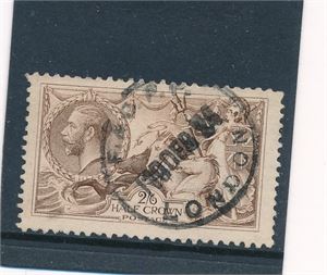 GB o ex SG 413a-15, 1918-19 2s6 Bradbury rundstemplet "LONDON". GI BUD!