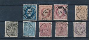 Ex Nk 4-19 o. 9 forskjellige skilling, alle stemplet "14" og "ARENDAL". Blandet kvalitet