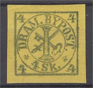 Drammen Byp. I S/A 14 I az (Phil 32 a ) *  Attest NF: "Frimerket er ekte"