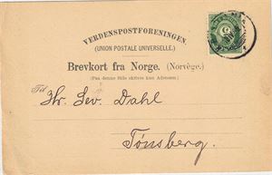 NK 67, plate III. Kort sendt fra "Kristiania" 18-04-1898.