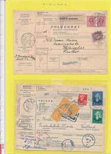 FØLGEBREV - TIL FINLAND 2 pakker "KRISTIANIA PP 1924" og "TROMSØ 1947"