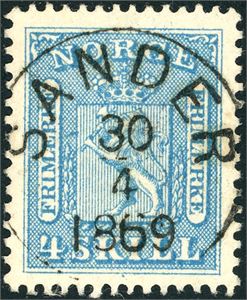 8. 4 skill, rettvendt fullstemplet "Sander 30.4.1869".