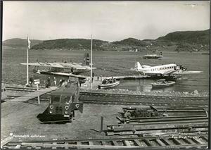 Hommelvik sjøflyhavn. Storformatkort, brukt i 1949. K-1