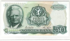 50 kroner 1983 R. 66 EPC. Kv.0