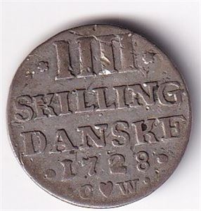 Danmark 4 skilling - 1728
