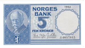 5 kroner 1962 J.6057815. Kv.0