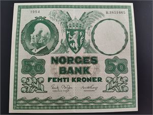 50 kroner 1954 B Brofoss/Torp