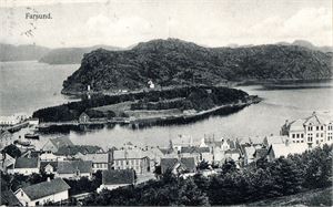Postkort. Farsund, Havneområdet