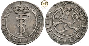 2 mark 1661 Frederik III. NM.161C. Kv.1+