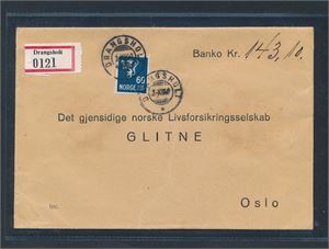 Bancobrev med Nk 211 stemplet "DRANGSHOLT 3-XII-40" til Oslo