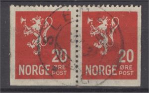 NK 145 DD 20 øre heftepar stemplet Slemmestad