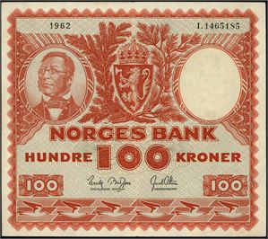100 kroner 1962, serie I.1465185. 01