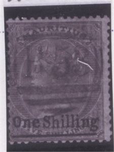 Mauritius SG 81 , 5 s rosa type T15 med attest fra The Royal Society