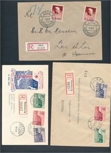 FDC Nk 300-01 Quisling + 415-17 og 445-47, 2 serier Nordkapp (Hk 1250)
