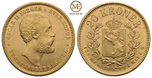 20 kroner 1879 Oscar II. Kv.0/01