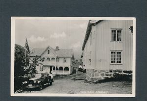 VALLARHEIM-SETESHEIM (34717 Wilse)  med bil nr K-475 sendt til Danmark, frimerke fjernet