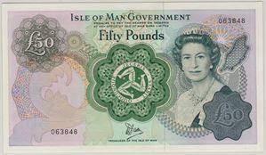 50 pounds Isle of Man 1983. Kv.0
