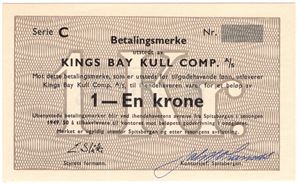 1 krone 1949/50 Kings Bay Kull Comp. Kv.0