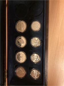 Sølv 8 amerikanske Sølvdollars   (4 stk 12,5 gram og 4 stk 26,75 gram)  (157 gram 90%sølv)