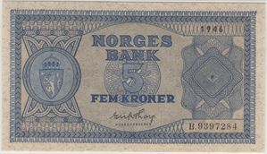 5 kroner 1946 B.9397284. 66 EPQ. Kv.0
