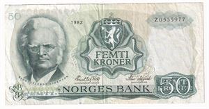 50 kroner 1982 Z, erstatning