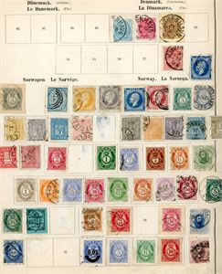 A stamp album from 1879 with a small range of stamps. All glued down.