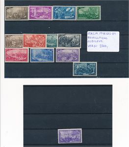 ITALIA x/xx Mi 749-60, revolusjonen 1848. Kun ekspressmerket er xx (€ 450 for xx for ordinær serie og € 150 for xx ekspress). Mi 767-70 brukt følger med