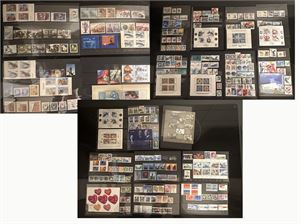 Bunke plansjer med postfriske merker. En god del pålydende