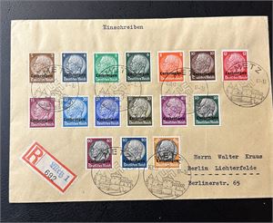 LOTHRINGEN Komplett serie på rekbrev stemplet "METZ 16.11.40" til Berlin. Flott