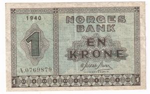 1 kroner 1940 A