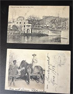 POSTKORT Colombo, Ceylon til Berlin og Leroy, NY, USA til Brasil