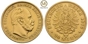 20 mark 1876 Wilhelm I. Kv.1+/01