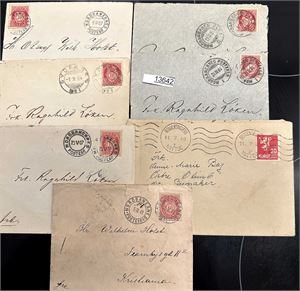 REISENDE STEMPLER  7 brev med tydelige stempler. Brevene i blandet kvalitet