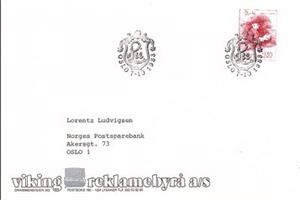 NK938 Førstedagsbrev med vignett nr 38 Viking reklamebyrå, sjeldenhetsgrad 8 (Brænne)