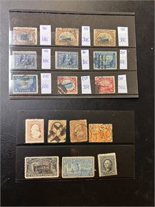 USA noen merker 1860-1925 på 2 plansjer ($ 350 etter gammel Scott)