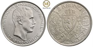 2 kroner 1908 Haakon VII. Kv.0