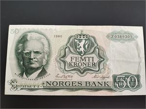 50 kroner 1980 Z 0-million erstatning ex. RMF 2016