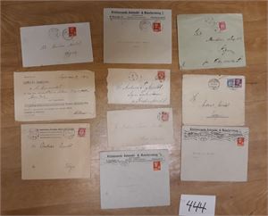 Noen brev og 1 kvittering, de fleste Vest-Agder inkl "BJELLAND 1893", "HOLME 1915", "LØVDAL 1894" og kvittering Søgne 1889