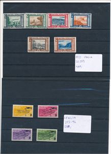 ITALIA x Mi 439-44 og 459-62, 2 luftpostserier 1933-34 (€ 270 for xx)