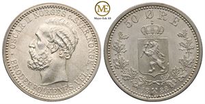 50 øre 1888 Oscar II. Kv.0