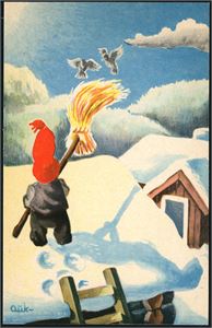 Ca 90 kunstnerkort, hvor nær alle er norske og i småformat. Flere fine innslag.