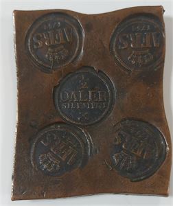 SVERIGE. Adolf Fredrik (1751–1771). Plåtmynt ½ Daler 1754 SM (376 gr, Kv 1+)