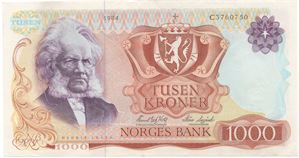 1000 kroner 1984 C.3760750. Kv.1+