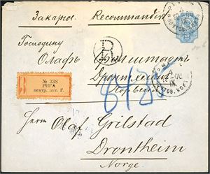 Russia. Four stationaies from 1884, 1895, 1900 and 1917, all sent to Norway.