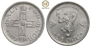 25 øre 1915 Haakon VII. Kv.0