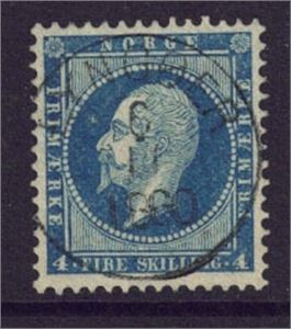 NK 4, merke med svakt lux stempel "Lyngøer" 6-11-1860.